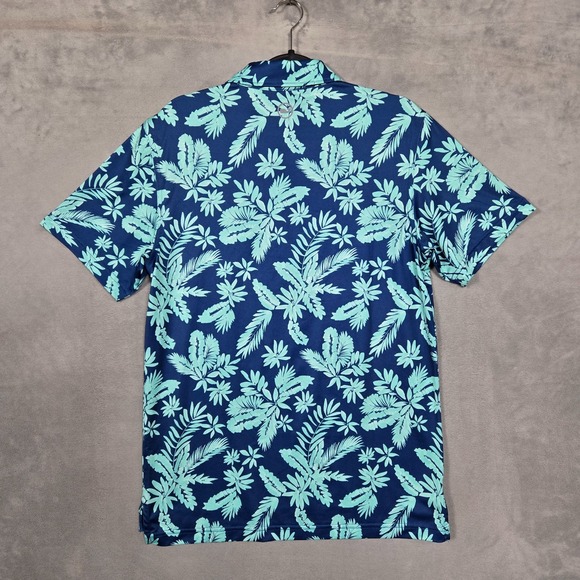 Vineyard Vines Polo Mens Small Blue‎ Floral Hawaiian Printed Performance Stretch - Picture 3 of 9